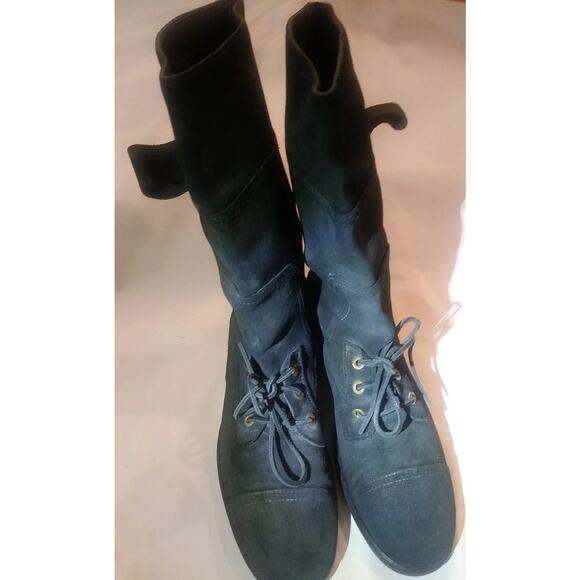 gabbana mens black suede leather tall boots 44 eu 11 US made in Italy main image 8